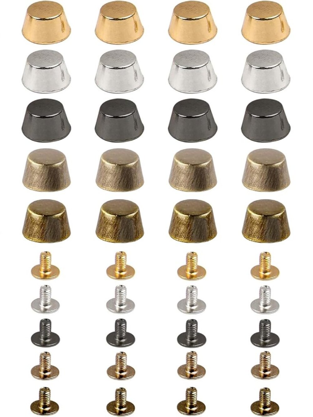 30 Pack Screw Back Rivets Stud Purse Feet Nail Head Studs Metal Flat Buckle Spik